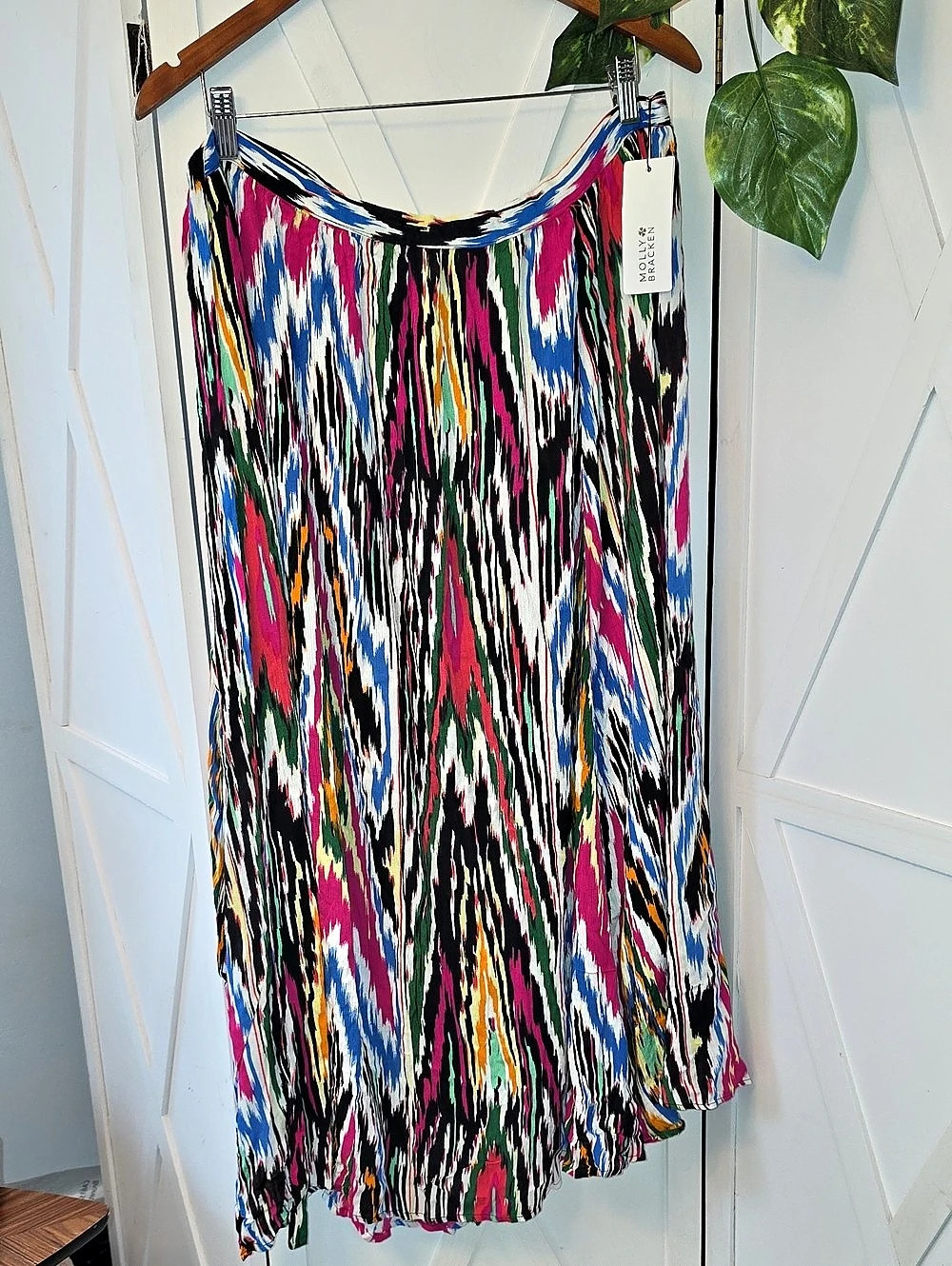 New Molly Bracken Wrap Skirt Abstract Midi Skirt